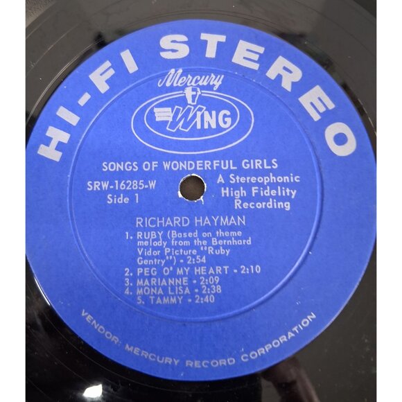 Richard Hayman Songs of Wonderful Girls Vinyl Record SRW-16285 VTG 1964 VG - Picture 4 of 9